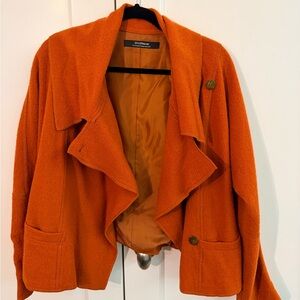 Women's Orange stylish short wool Jacket